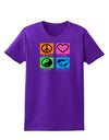 PLUR Squares Color Womens Dark T-Shirt-TooLoud-Purple-X-Small-Davson Sales