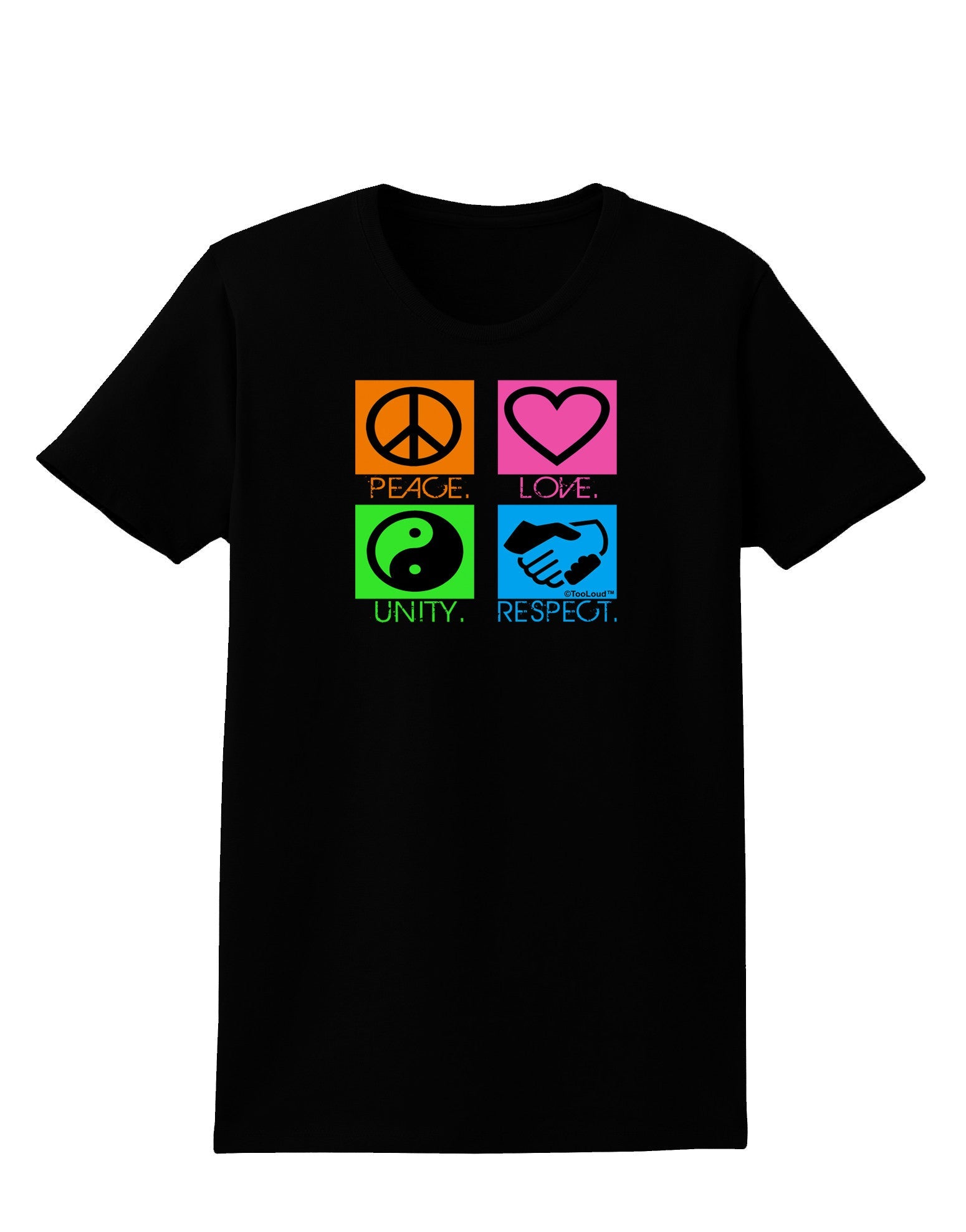 PLUR Squares Color Womens Dark T-Shirt-TooLoud-Black-X-Small-Davson Sales