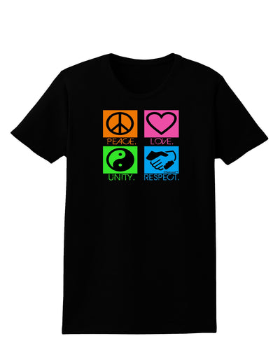 PLUR Squares Color Womens Dark T-Shirt-TooLoud-Black-X-Small-Davson Sales