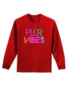 PLUR Vibes Adult Long Sleeve Dark T-Shirt-TooLoud-Red-Small-Davson Sales