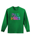 PLUR Vibes Adult Long Sleeve Dark T-Shirt-TooLoud-Kelly-Green-Small-Davson Sales