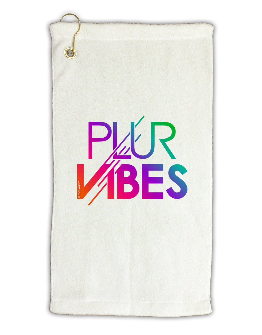 PLUR Vibes Micro Terry Gromet Golf Towel 16 x 25 inch-Golf Towel-TooLoud-White-Davson Sales