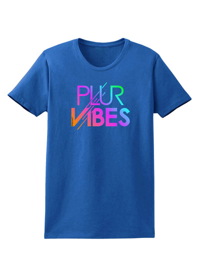 PLUR Vibes Womens Dark T-Shirt-TooLoud-Royal-Blue-X-Small-Davson Sales