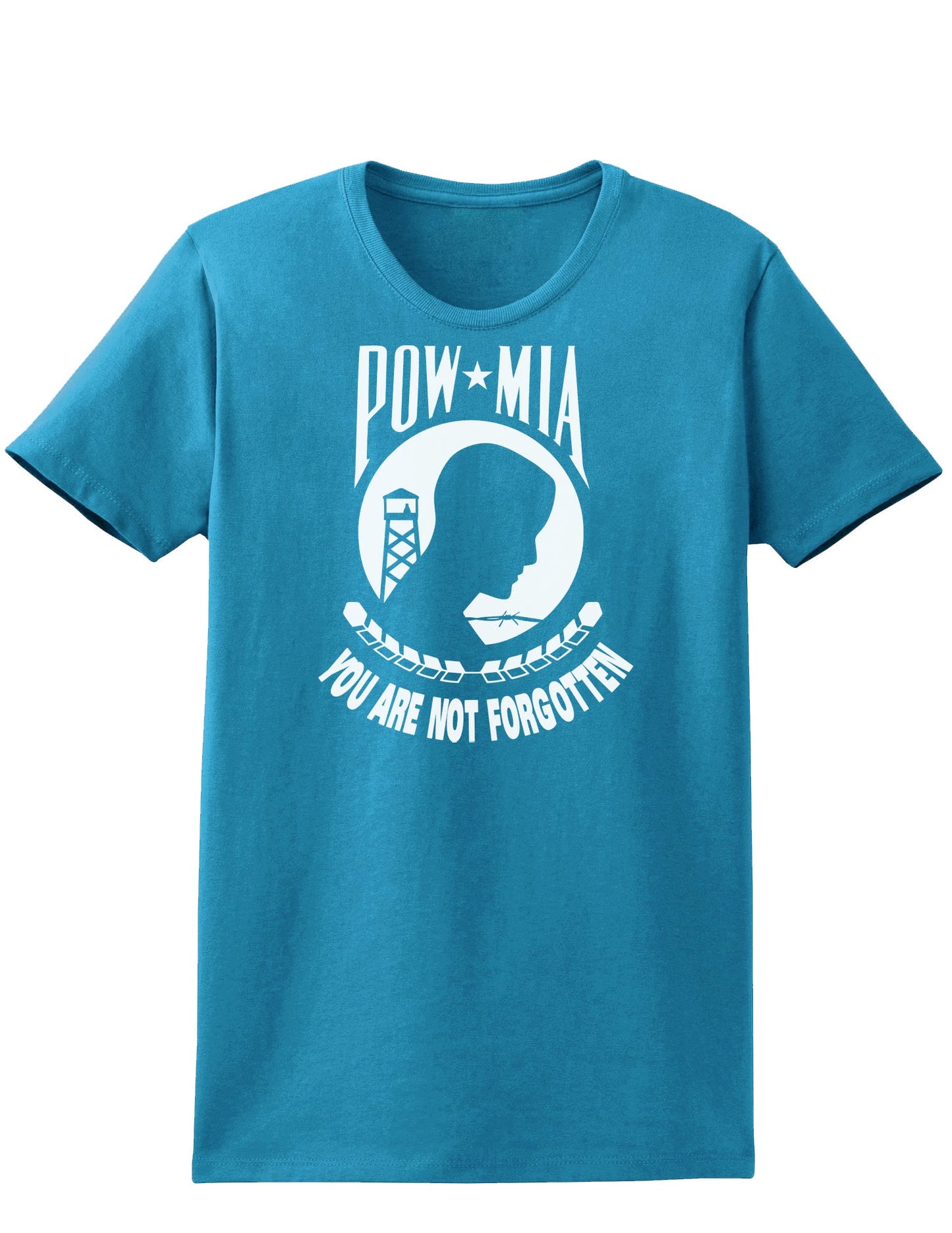 POW MIA Not Forgotten Womens Dark T-Shirt-TooLoud-Turquoise-X-Small-Davson Sales