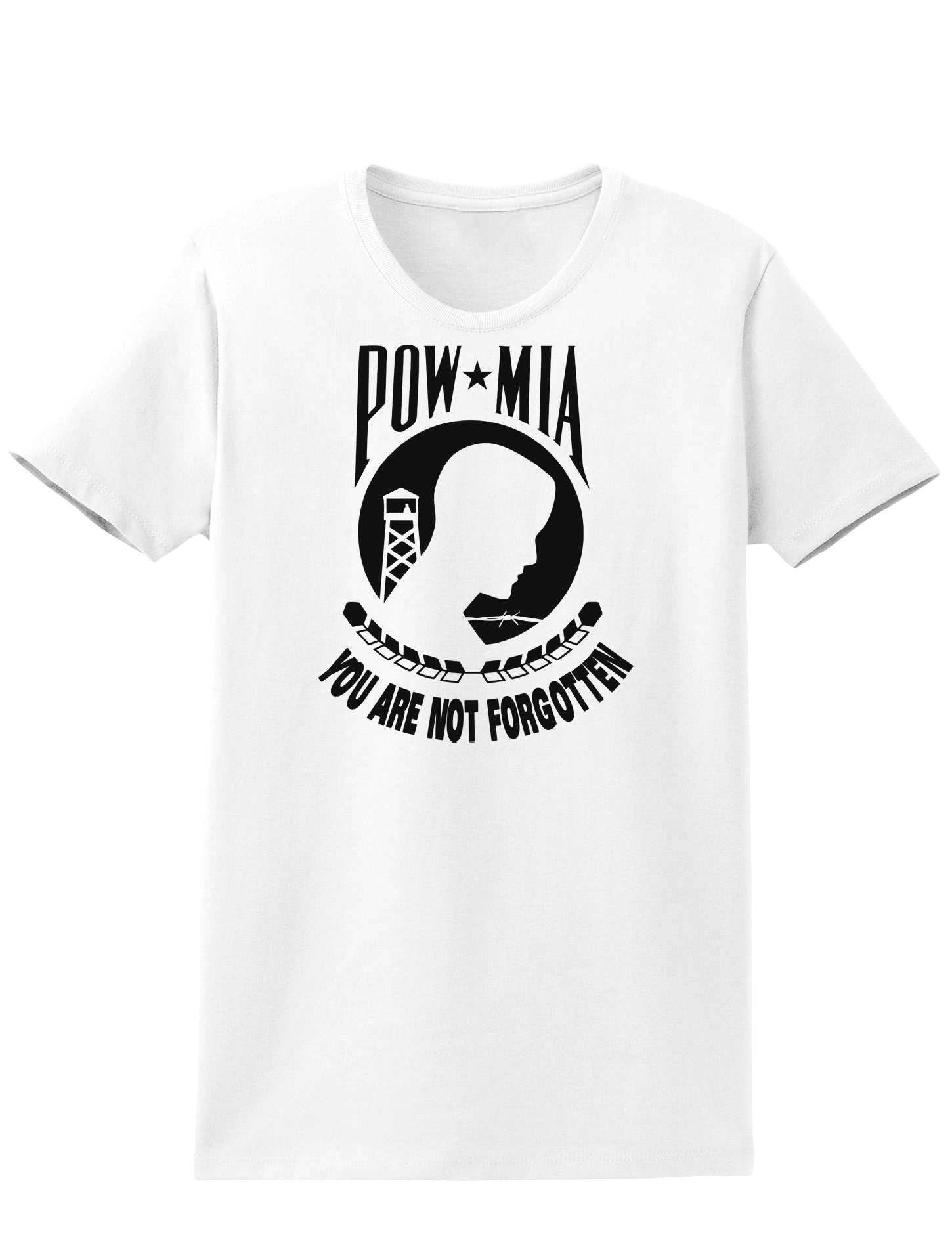 POW MIA Not Forgotten Womens T-Shirt-Womens T-Shirt-TooLoud-White-X-Small-Davson Sales