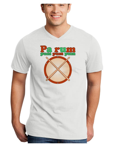 Pa Rum Pum Pum Pum Adult V-Neck T-shirt-Mens V-Neck T-Shirt-TooLoud-White-Small-Davson Sales