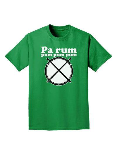 Pa Rum Pum Pum Pum BnW Adult Dark T-Shirt-Mens T-Shirt-TooLoud-Kelly-Green-Small-Davson Sales