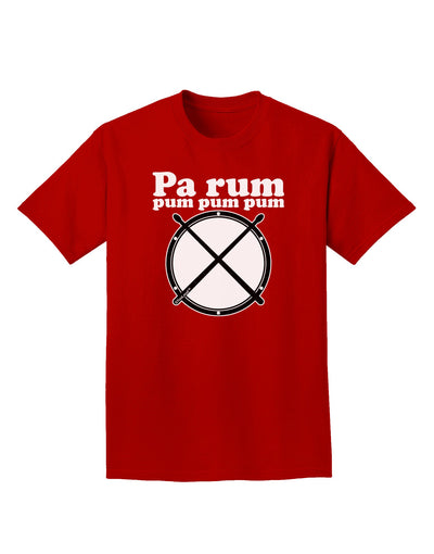 Pa Rum Pum Pum Pum BnW Adult Dark T-Shirt-Mens T-Shirt-TooLoud-Red-Small-Davson Sales