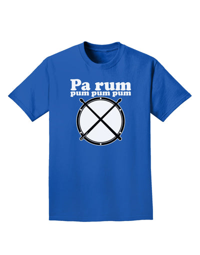 Pa Rum Pum Pum Pum BnW Adult Dark T-Shirt-Mens T-Shirt-TooLoud-Royal-Blue-Small-Davson Sales