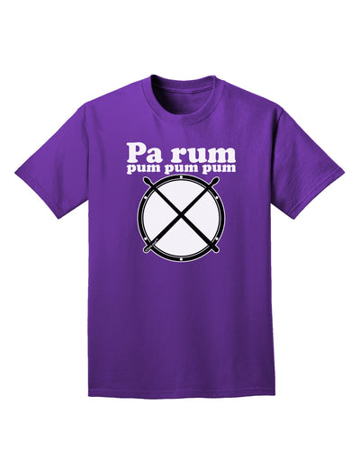 Pa Rum Pum Pum Pum BnW Adult Dark T-Shirt-Mens T-Shirt-TooLoud-Purple-Small-Davson Sales