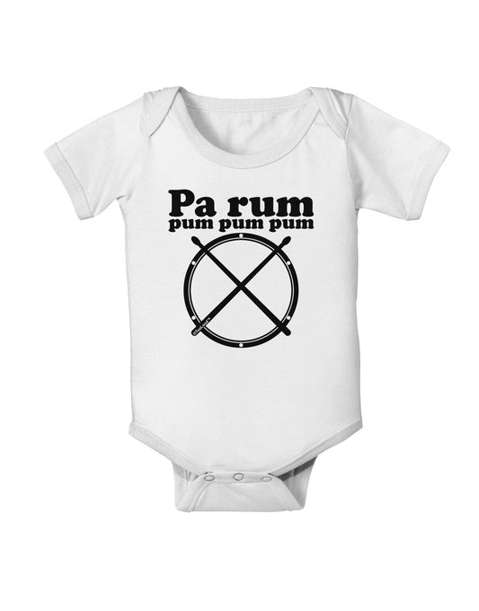 Pa Rum Pum Pum Pum BnW Baby Romper Bodysuit-Baby Romper-TooLoud-White-06-Months-Davson Sales