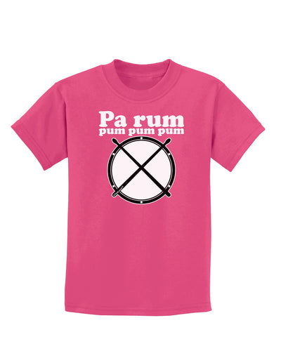 Pa Rum Pum Pum Pum BnW Childrens Dark T-Shirt-Childrens T-Shirt-TooLoud-Sangria-X-Small-Davson Sales