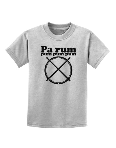 Pa Rum Pum Pum Pum BnW Childrens T-Shirt-Childrens T-Shirt-TooLoud-AshGray-X-Small-Davson Sales