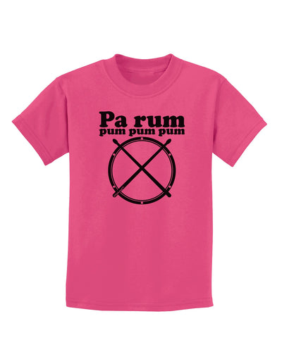 Pa Rum Pum Pum Pum BnW Childrens T-Shirt-Childrens T-Shirt-TooLoud-Sangria-X-Small-Davson Sales