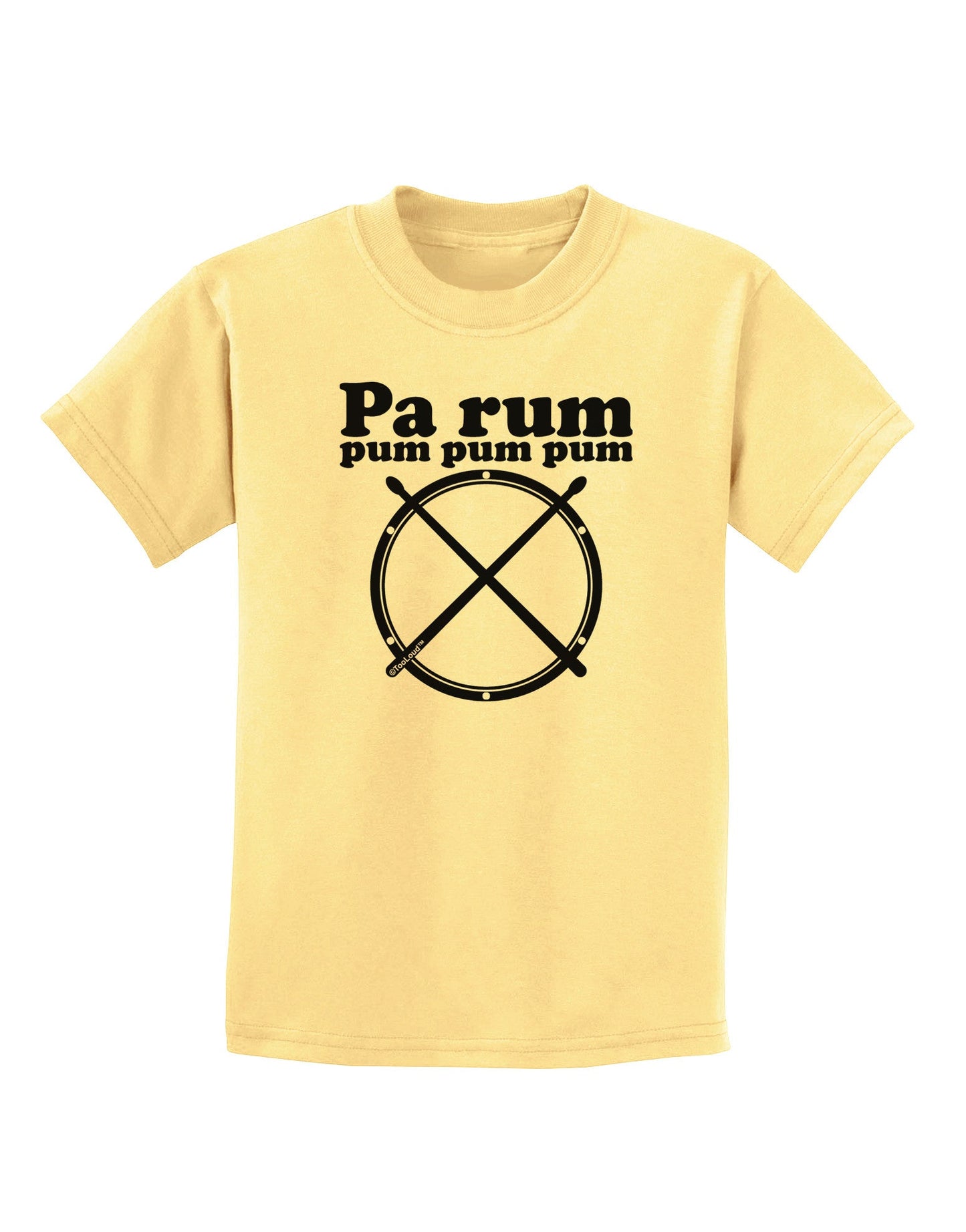 Pa Rum Pum Pum Pum BnW Childrens T-Shirt-Childrens T-Shirt-TooLoud-Daffodil-Yellow-X-Small-Davson Sales
