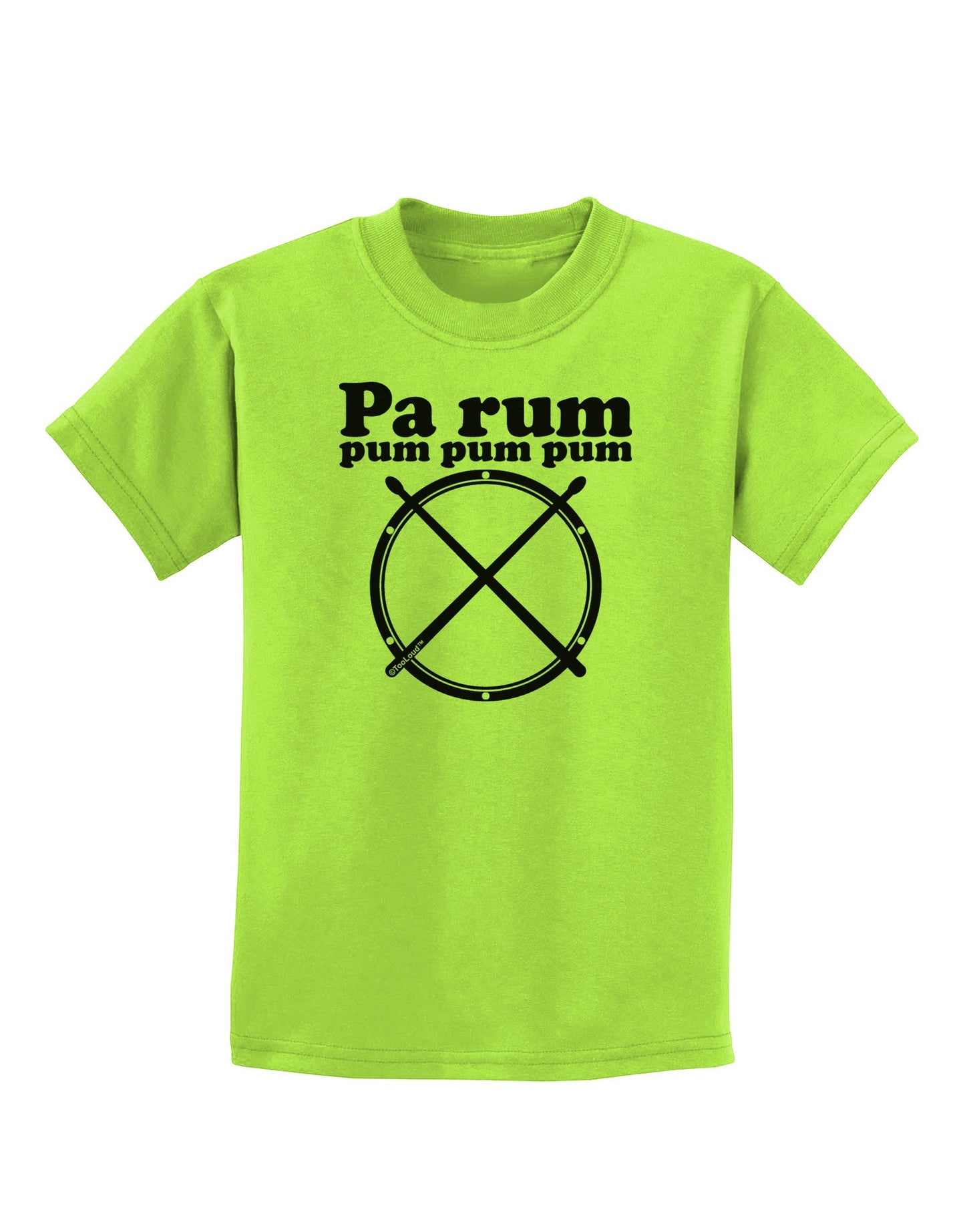 Pa Rum Pum Pum Pum BnW Childrens T-Shirt-Childrens T-Shirt-TooLoud-Lime-Green-X-Small-Davson Sales
