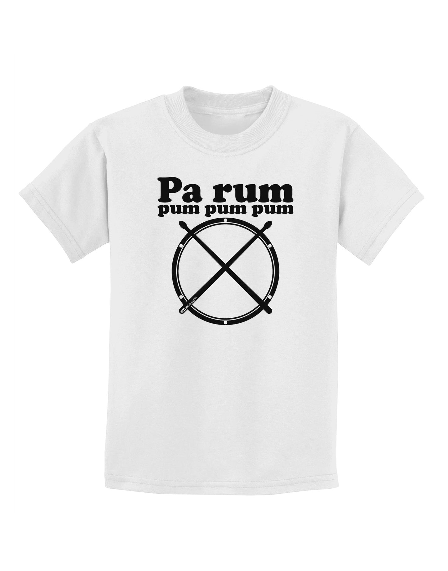 Pa Rum Pum Pum Pum BnW Childrens T-Shirt-Childrens T-Shirt-TooLoud-White-X-Small-Davson Sales