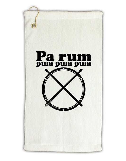 Pa Rum Pum Pum Pum BnW Micro Terry Gromet Golf Towel 11"x19-Golf Towel-TooLoud-White-Davson Sales