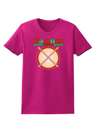 Pa Rum Pum Pum Pum Womens Dark T-Shirt-TooLoud-Hot-Pink-Small-Davson Sales