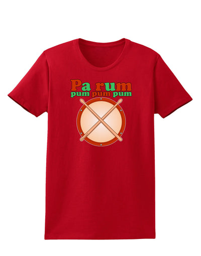 Pa Rum Pum Pum Pum Womens Dark T-Shirt-TooLoud-Red-X-Small-Davson Sales