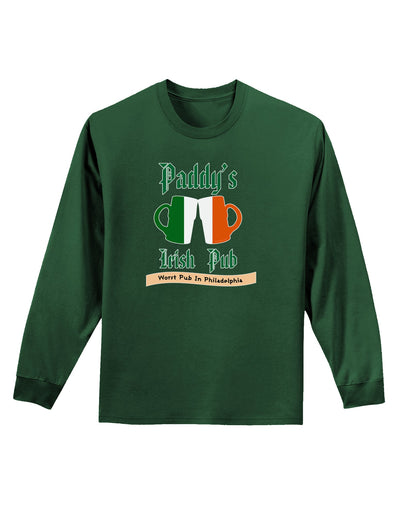 Paddy's Irish Pub Adult Long Sleeve Dark T-Shirt by TooLoud-Clothing-TooLoud-Dark-Green-Small-Davson Sales