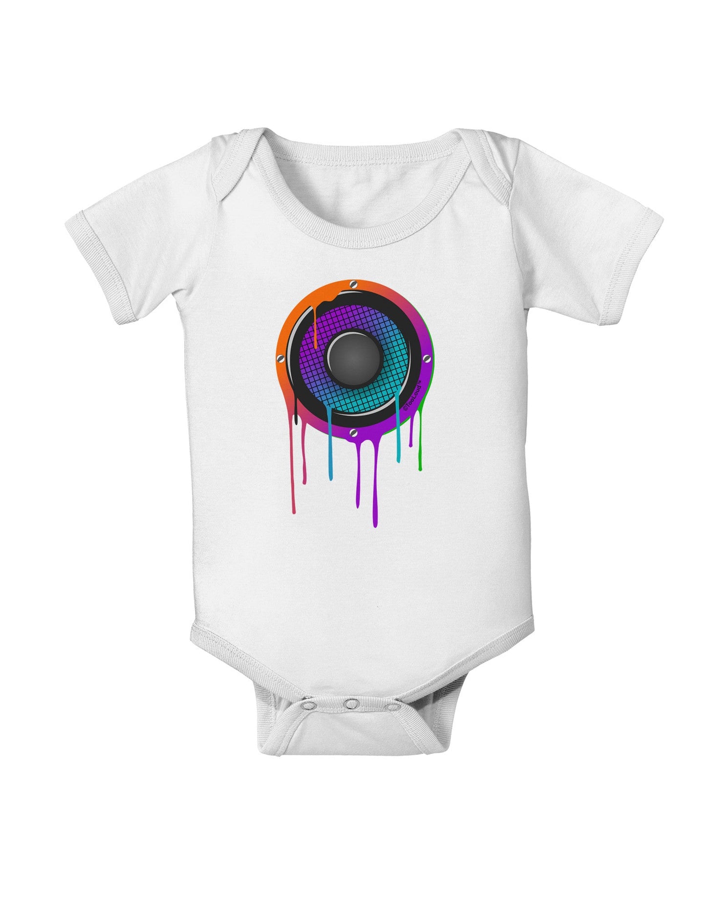 Paint Drips Speaker Baby Romper Bodysuit-Baby Romper-TooLoud-White-06-Months-Davson Sales