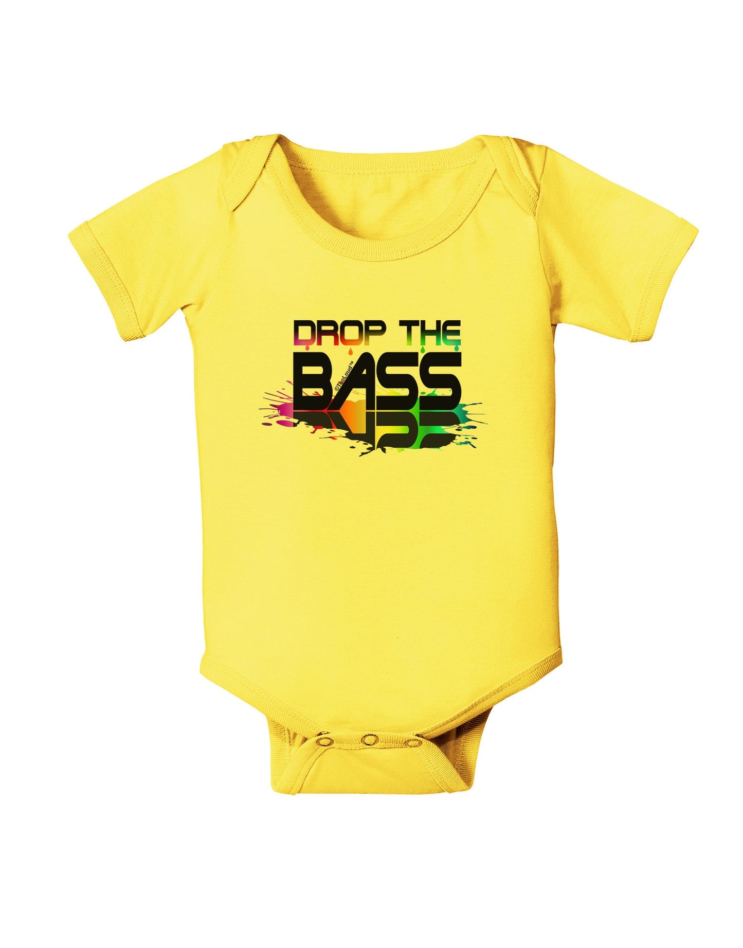 Paint Drop The Bass Baby Romper Bodysuit-Baby Romper-TooLoud-Yellow-06-Months-Davson Sales