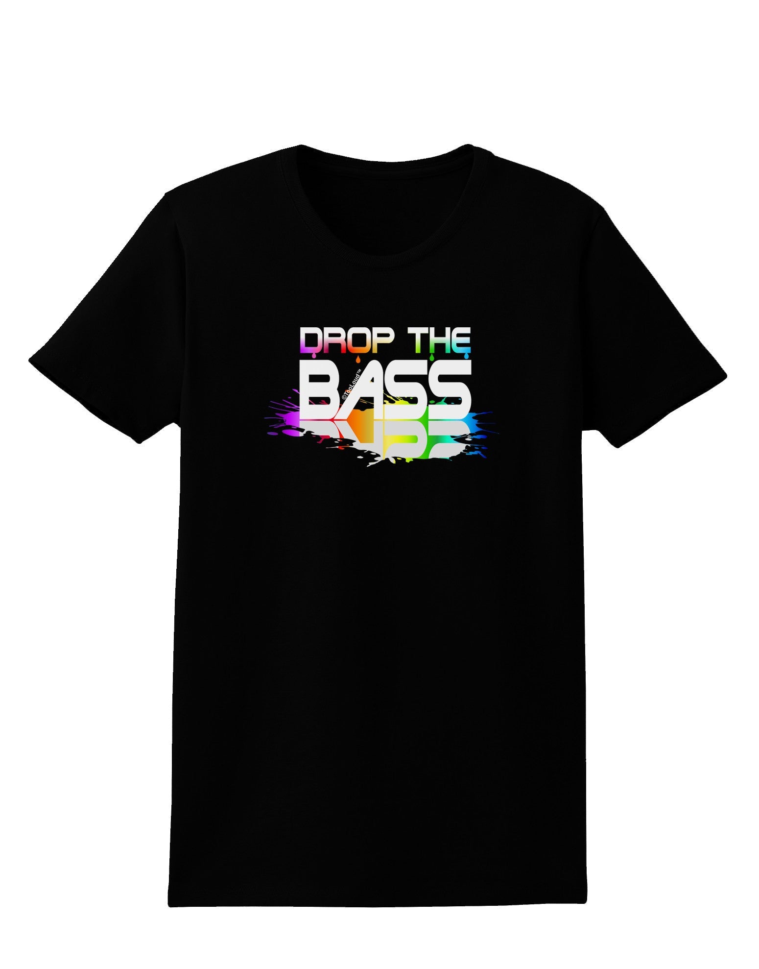 Paint Drop The Bass Womens Dark T-Shirt-TooLoud-Black-X-Small-Davson Sales