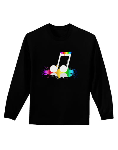 Paint Music Note Adult Long Sleeve Dark T-Shirt-TooLoud-Black-Small-Davson Sales