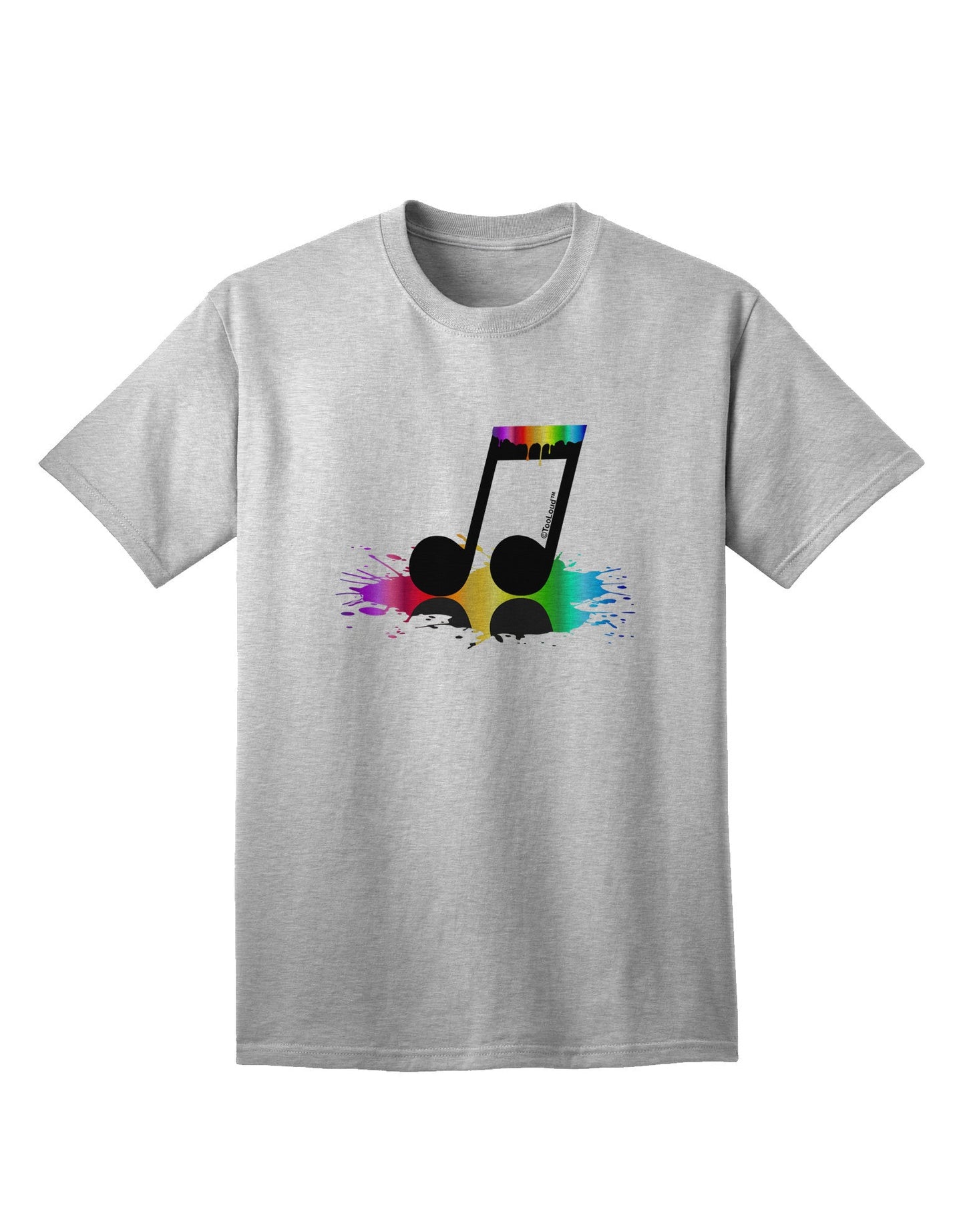 Paint Music Note Adult T-Shirt-Mens T-Shirt-TooLoud-AshGray-Small-Davson Sales