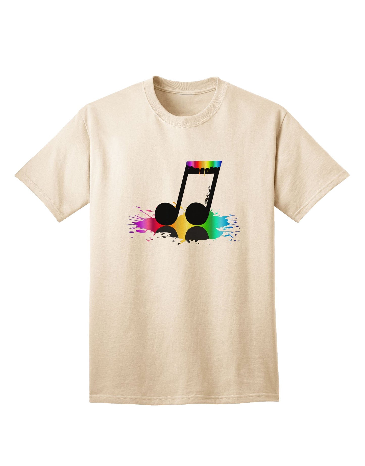 Paint Music Note Adult T-Shirt-Mens T-Shirt-TooLoud-Natural-Small-Davson Sales