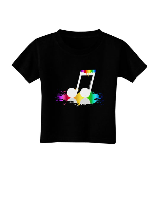 Paint Music Note Toddler T-Shirt Dark-Toddler T-Shirt-TooLoud-Black-2T-Davson Sales
