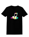 Paint Music Note Womens Dark T-Shirt-TooLoud-Black-X-Small-Davson Sales