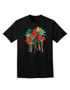 Paint Splash Palm Trees Adult Dark T-Shirt-Mens T-Shirt-TooLoud-Black-Small-Davson Sales