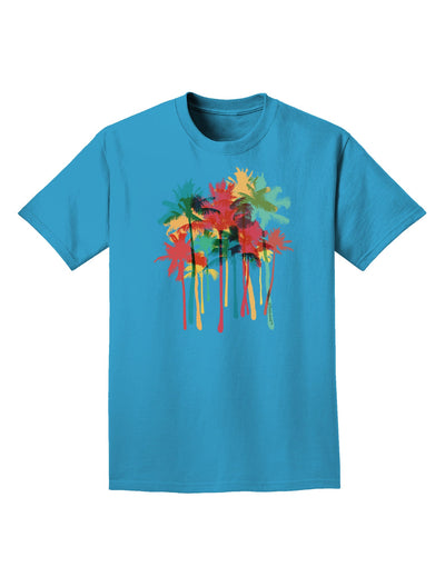 Paint Splash Palm Trees Adult Dark T-Shirt-Mens T-Shirt-TooLoud-Turquoise-Small-Davson Sales