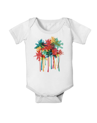 Paint Splash Palm Trees Baby Romper Bodysuit-Baby Romper-TooLoud-White-06-Months-Davson Sales