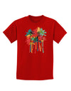 Paint Splash Palm Trees Childrens Dark T-Shirt-Childrens T-Shirt-TooLoud-Red-X-Small-Davson Sales