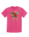 Paint Splash Palm Trees Childrens Dark T-Shirt-Childrens T-Shirt-TooLoud-Sangria-X-Small-Davson Sales