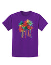 Paint Splash Palm Trees Childrens Dark T-Shirt-Childrens T-Shirt-TooLoud-Purple-X-Small-Davson Sales