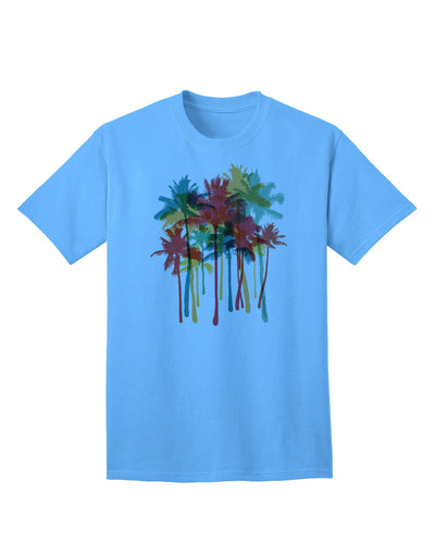 Paint Splash Palm Trees - Premium Adult T-Shirt for Casual Wear-Mens T-shirts-TooLoud-Aquatic-Blue-Small-Davson Sales