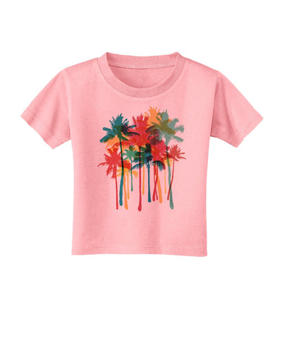 Paint Splash Palm Trees Toddler T-Shirt-Toddler T-Shirt-TooLoud-Candy-Pink-2T-Davson Sales