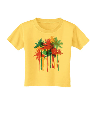 Paint Splash Palm Trees Toddler T-Shirt-Toddler T-Shirt-TooLoud-Yellow-2T-Davson Sales