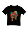 Paint Splash Palm Trees Toddler T-Shirt Dark-Toddler T-Shirt-TooLoud-Black-2T-Davson Sales