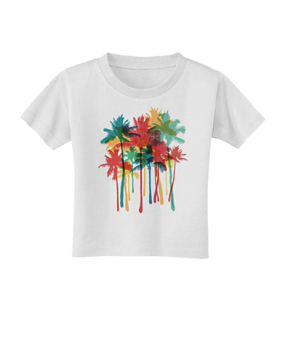 Paint Splash Palm Trees Toddler T-Shirt-Toddler T-Shirt-TooLoud-White-2T-Davson Sales