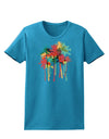 Paint Splash Palm Trees Womens Dark T-Shirt-TooLoud-Turquoise-X-Small-Davson Sales