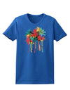 Paint Splash Palm Trees Womens Dark T-Shirt-TooLoud-Royal-Blue-X-Small-Davson Sales