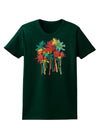 Paint Splash Palm Trees Womens Dark T-Shirt-TooLoud-Forest-Green-Small-Davson Sales