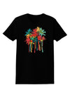 Paint Splash Palm Trees Womens Dark T-Shirt-TooLoud-Black-X-Small-Davson Sales