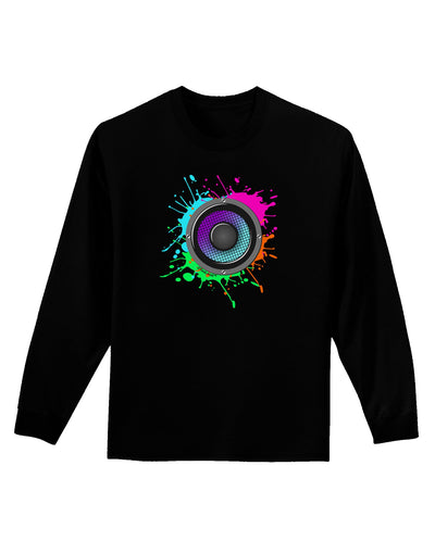 Paint Splatter Speaker Adult Long Sleeve Dark T-Shirt-TooLoud-Black-Small-Davson Sales