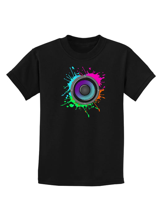 Paint Splatter Speaker Childrens Dark T-Shirt-Childrens T-Shirt-TooLoud-Black-X-Small-Davson Sales
